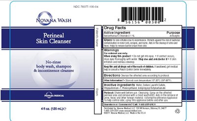 Label Of Product (Novana Medical 4oz Incontinent Wash)